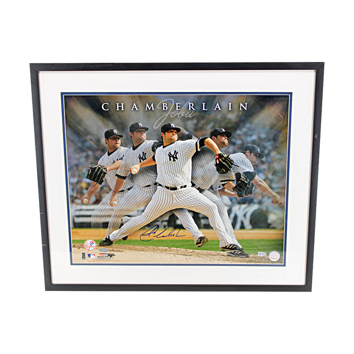 Joba Chamberlain New York Yankees Autographed Framed 16x20 Photo MLB / Steiner COA