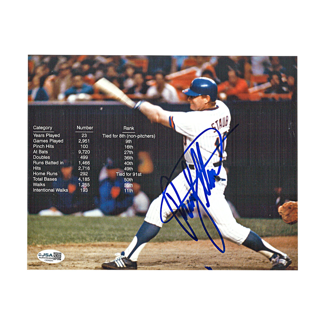 Rusty Staub New York Mets Autographed 8x10 Photo JSA COA