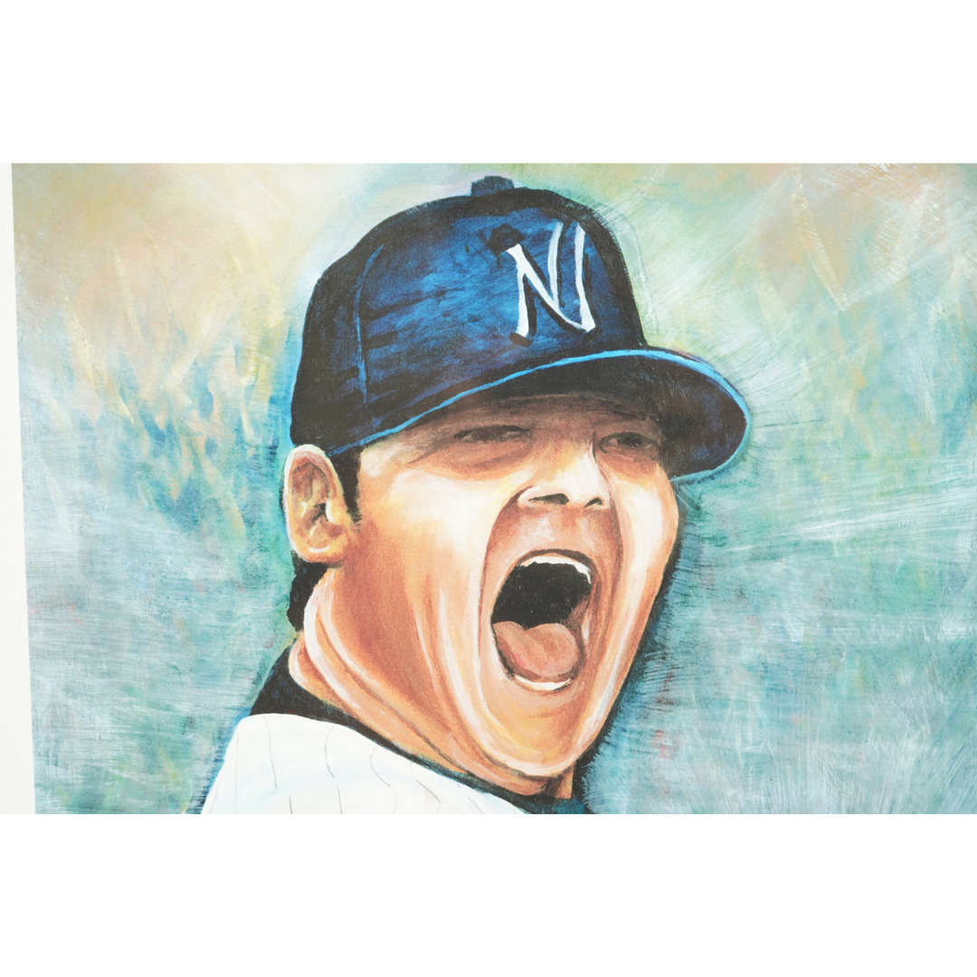 Joba Chamberlain New York Yankees Autographed Framed Litho 14x26 37/50 JSA COA