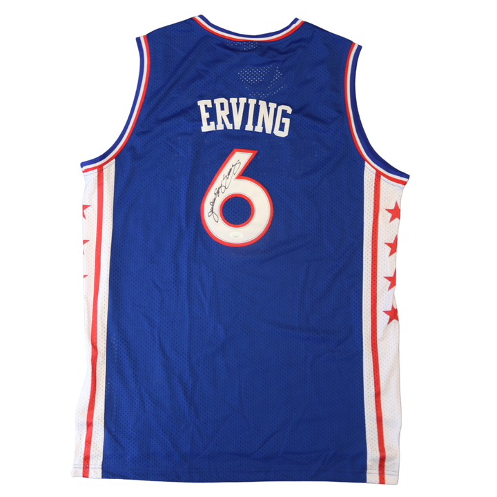 Julius Irving Philadelphia 76'ers Autographed Blue Mitchell & Ness Authentic Jersey JSA Holo