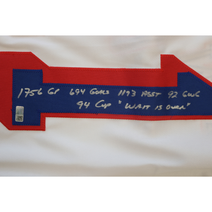 Mark Messier New York Rangers Autographed Stat Inscribed White Custom Jersey CX Auth