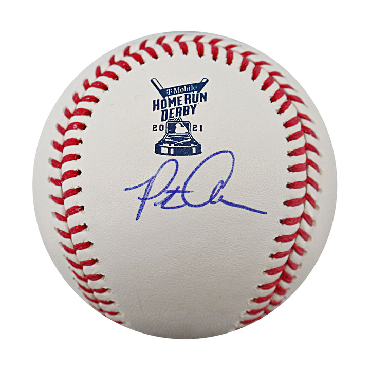 Pete Alonso New York Mets Autographed 2021 HR Derby Logo Baseball MLB & Fanatics Holo