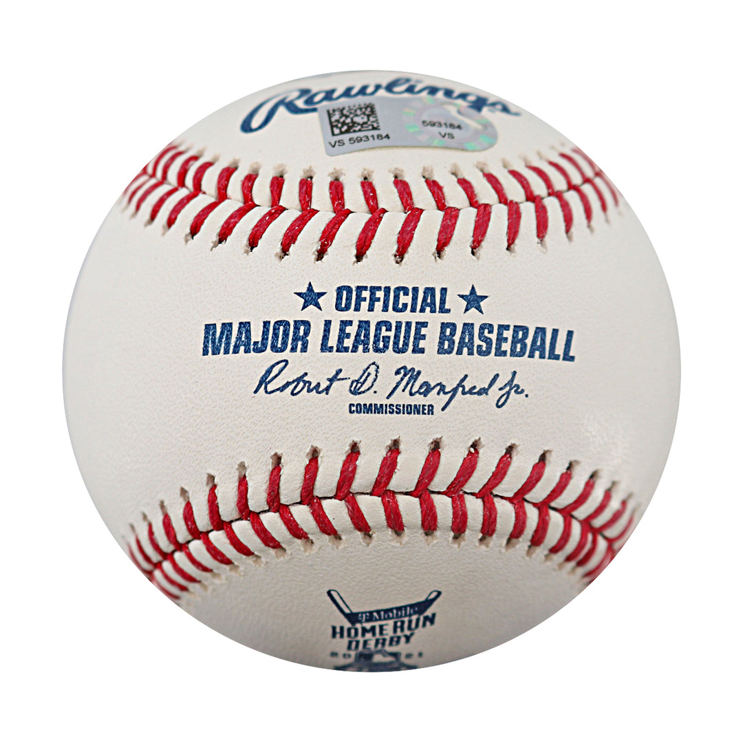 Pete Alonso New York Mets Autographed 2021 HR Derby Logo Baseball MLB & Fanatics Holo