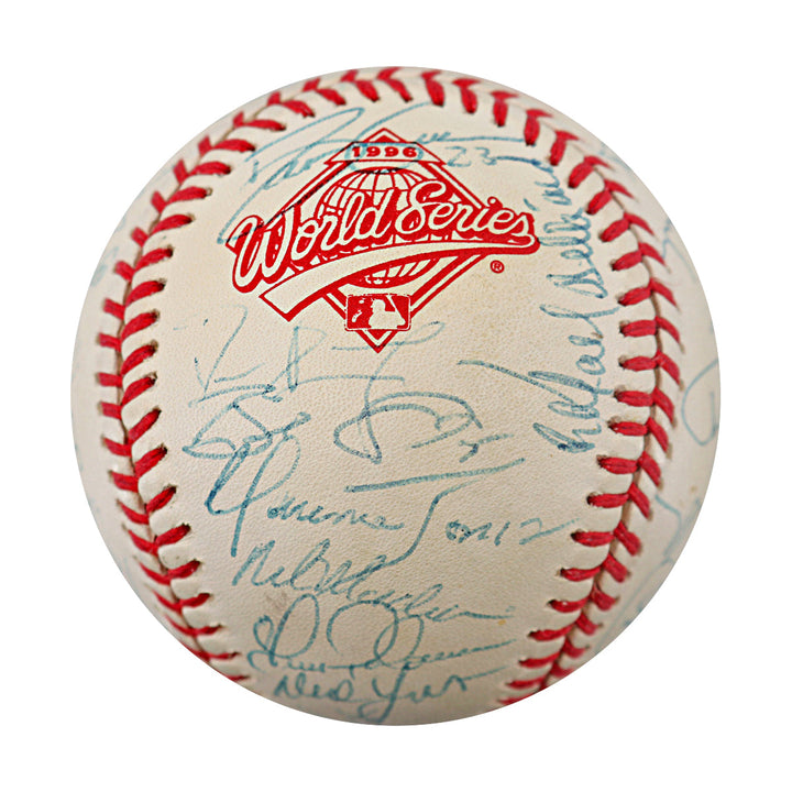1996 National League Champion Atlanta Braves Team Multi Signed World Series Logo Baseball JSA LOA