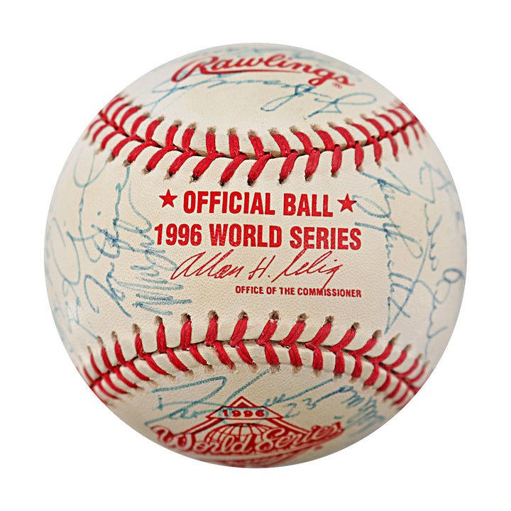 1996 National League Champion Atlanta Braves Team Multi Signed World Series Logo Baseball JSA LOA