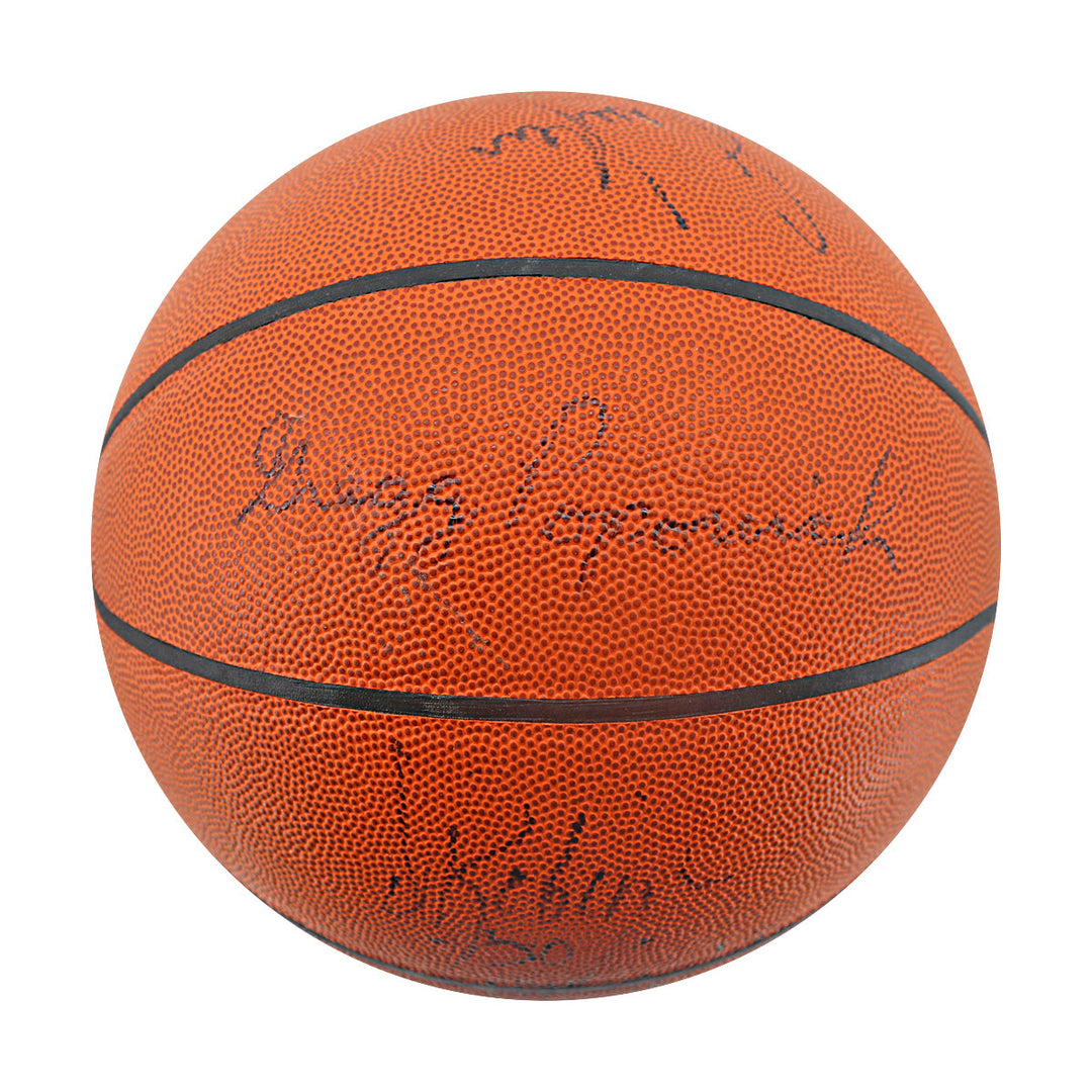 Robinson Popovich 1998 San Antonio Spurs Multi Signed Spalding I/O Basketball JSA LOA