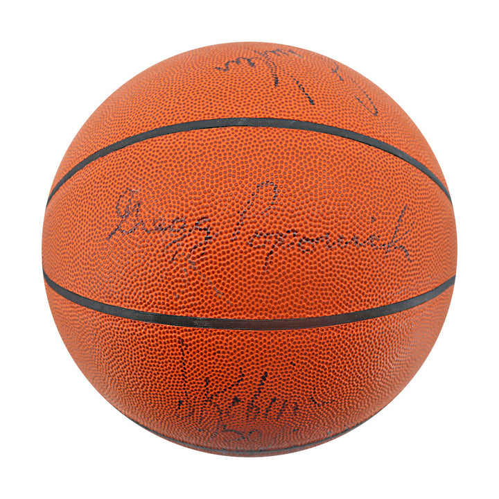 Robinson Popovich 1998 San Antonio Spurs Multi Signed Spalding I/O Basketball JSA LOA