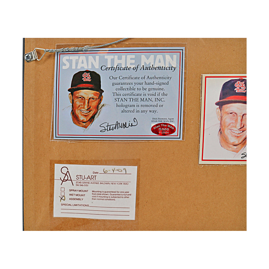 Stan Musial Bob Gibson St Louis Cardinals Dual Signed Framed 8x10 Photo Stan the Man COA
