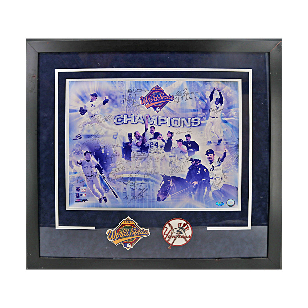 1996 New York Yankees Team Multi Signed Framed 16x20 Photo MAB Holo