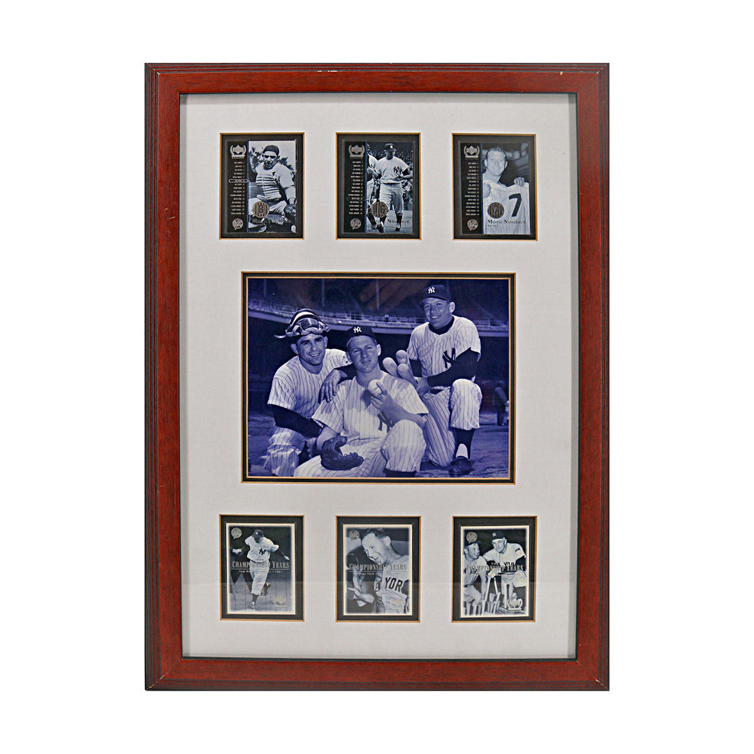 Mantle Berra Ford New York Yankees Framed Upper Deck Card Collage