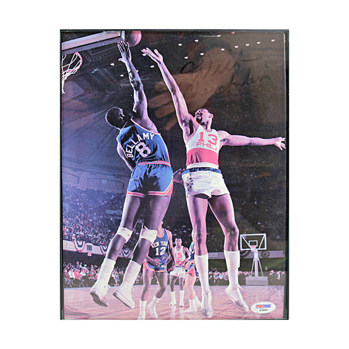 Wilt Chamberlain Philadelphia 76'ers Autographed Framed 8x10 Photo PSA Holo