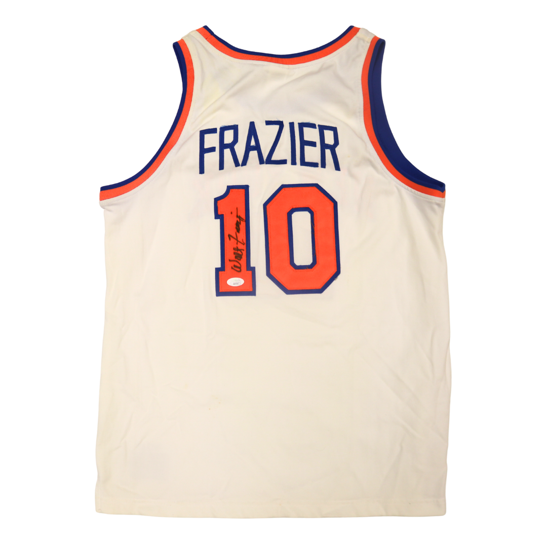 Walt Frazier New York Knicks Autographed White Hardwood Classic Jersey JSA COA