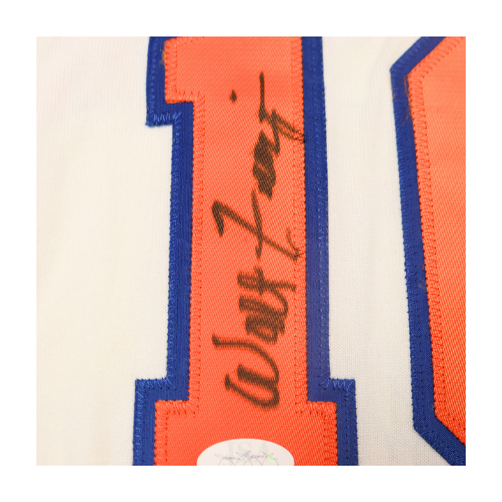 Walt Frazier New York Knicks Autographed White Hardwood Classic Jersey JSA COA