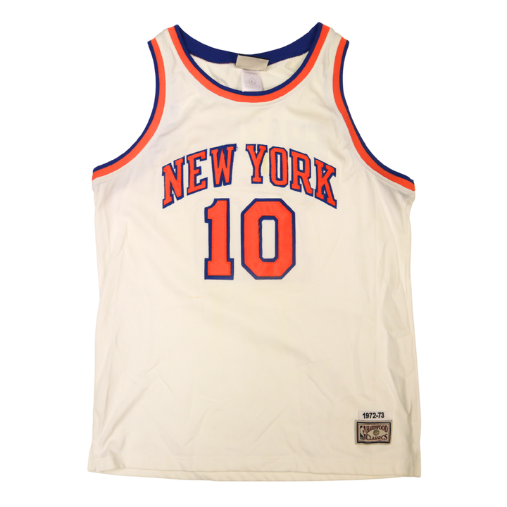 Walt Frazier New York Knicks Autographed White Hardwood Classic Jersey JSA COA