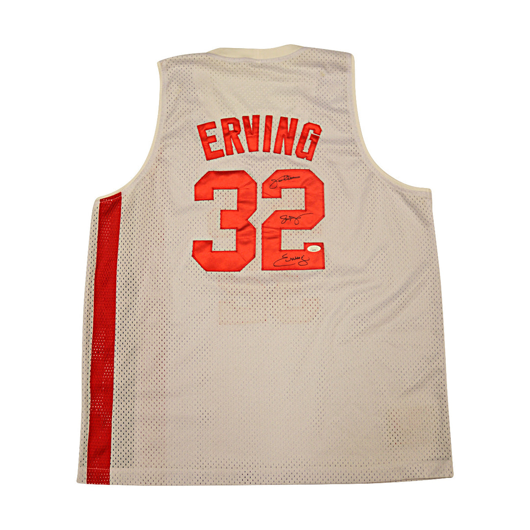 Julius Dr J Erving New Jersey Nets Autographed Inscribed Mitchell & Ness Hardwood Classic Jersey JSA COA