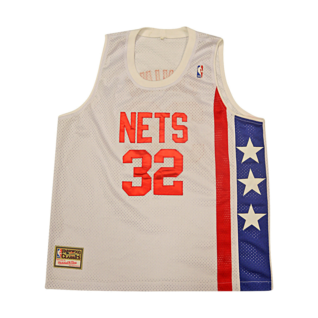 Julius Dr J Erving New Jersey Nets Autographed Inscribed Mitchell & Ness Hardwood Classic Jersey JSA COA