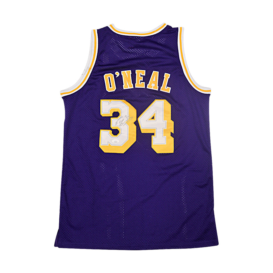 Shaquille O'Neal Los Angeles Lakers Autographed Purple Mitchell & Ness Swingman Jersey JSA LOA