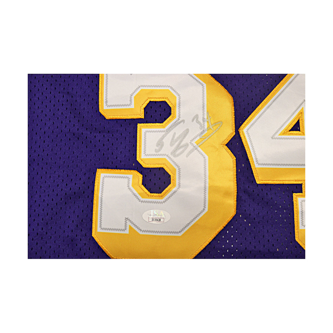 Shaquille O'Neal Los Angeles Lakers Autographed Purple Mitchell & Ness Swingman Jersey JSA LOA