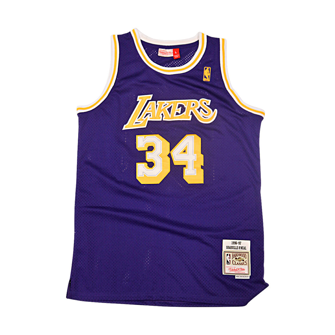 Shaquille O'Neal Los Angeles Lakers Autographed Purple Mitchell & Ness Swingman Jersey JSA LOA