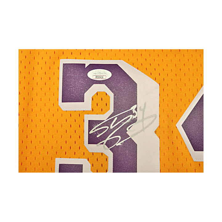 Shaquille O'Neal Los Angeles Lakers Autographed Yellow Mitchell & Ness Swingman Jersey JSA LOA