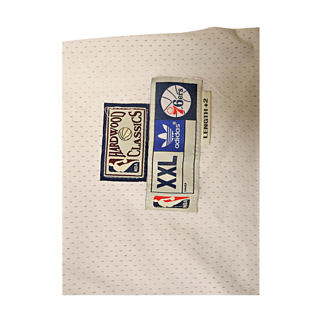 Julius Dr J Erving Philadelphia 76'ers Autographed Adidas White Hardwood Classic Jersey JSA COA