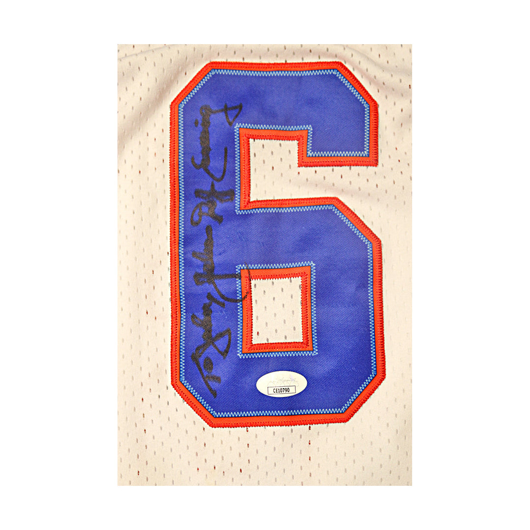 Julius Dr J Erving Philadelphia 76'ers Autographed Adidas White Hardwood Classic Jersey JSA COA