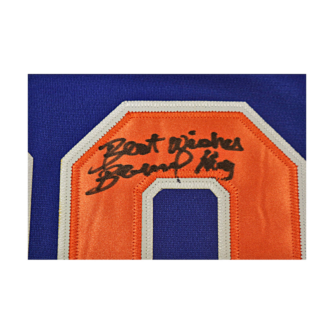 Bernard King New York Knicks Autographed Adidas Blue Hardwood Classic Jersey JSA COA