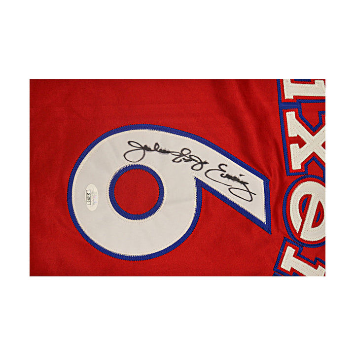 Julius Dr J Erving Philadelphia 76'ers Autographed Inscribed Red Mitchell & Ness Hardwood Classic Jersey JSA COA