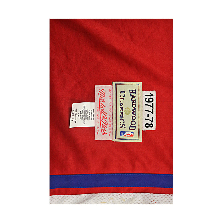 Julius Dr J Erving Philadelphia 76'ers Autographed Inscribed Red Mitchell & Ness Hardwood Classic Jersey JSA COA