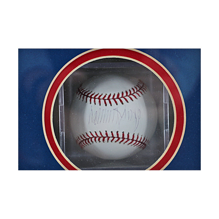Donald J Trump US President Autographed OMLB Baseball in Shadowbox JSA LOA