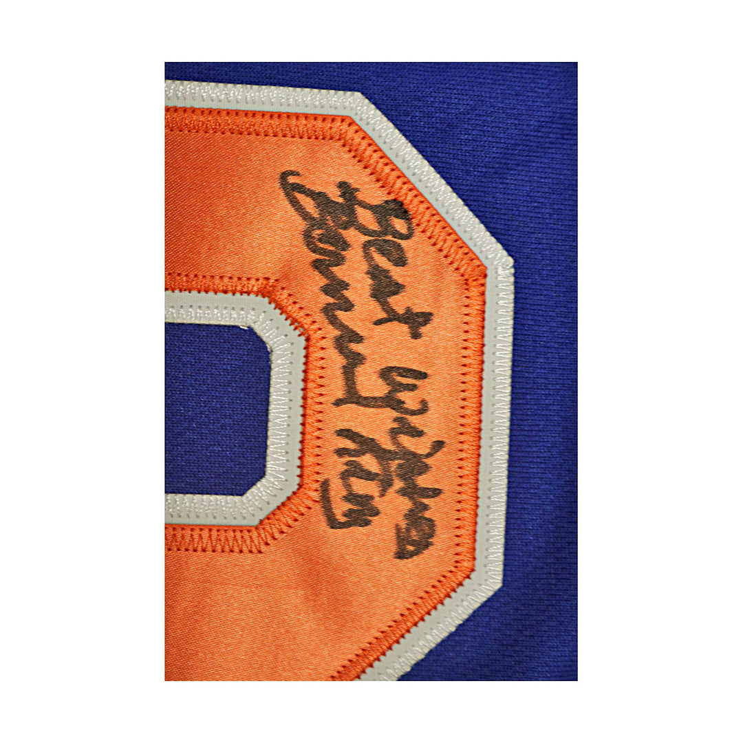 Bernard King New York Knicks Autographed Adidas Blue Hardwood Classic Jersey JSA Holo