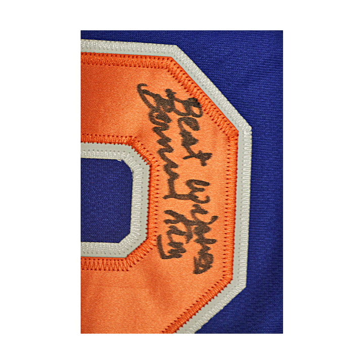 Bernard King New York Knicks Autographed Adidas Blue Hardwood Classic Jersey JSA Holo