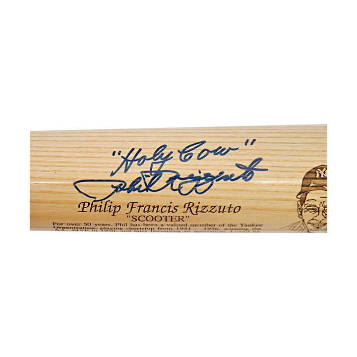 Phil Rizzuto New York Yankees Autographed Inscribed Engraved Bat Steiner Holo