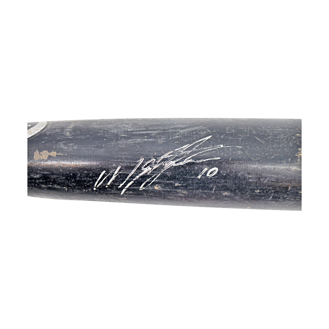 Miguel Tejada A's Astros Orioles Autographed Cracked Bat JSA LOA