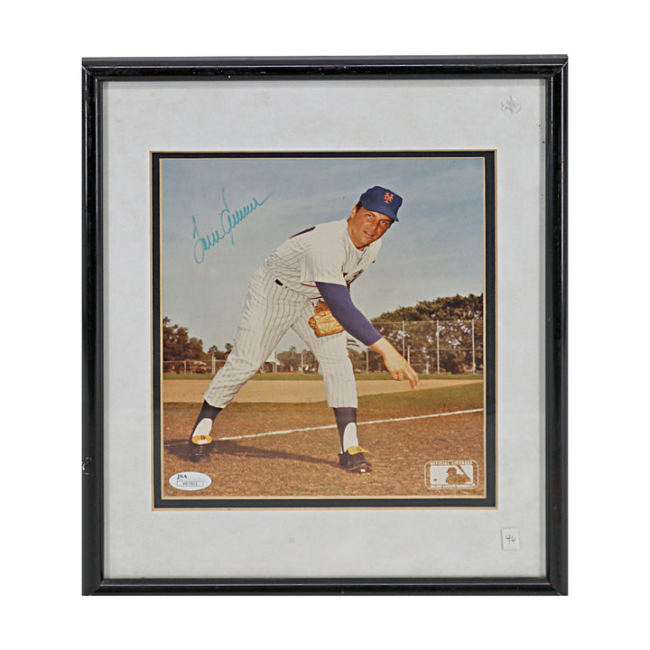 Tom Seaver New York Mets Autographed Framed 8x10 Photo JSA COA