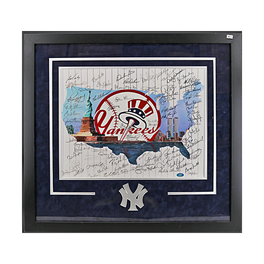 New York Yankees Legends Autographed Framed 16x20 Photo 79 Autos MAB Holo