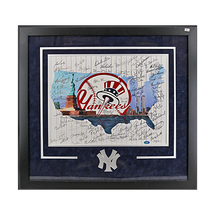 New York Yankees Legends Autographed Framed 16x20 Photo 79 Autos MAB Holo