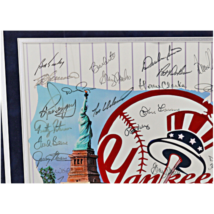 New York Yankees Legends Autographed Framed 16x20 Photo 79 Autos MAB Holo
