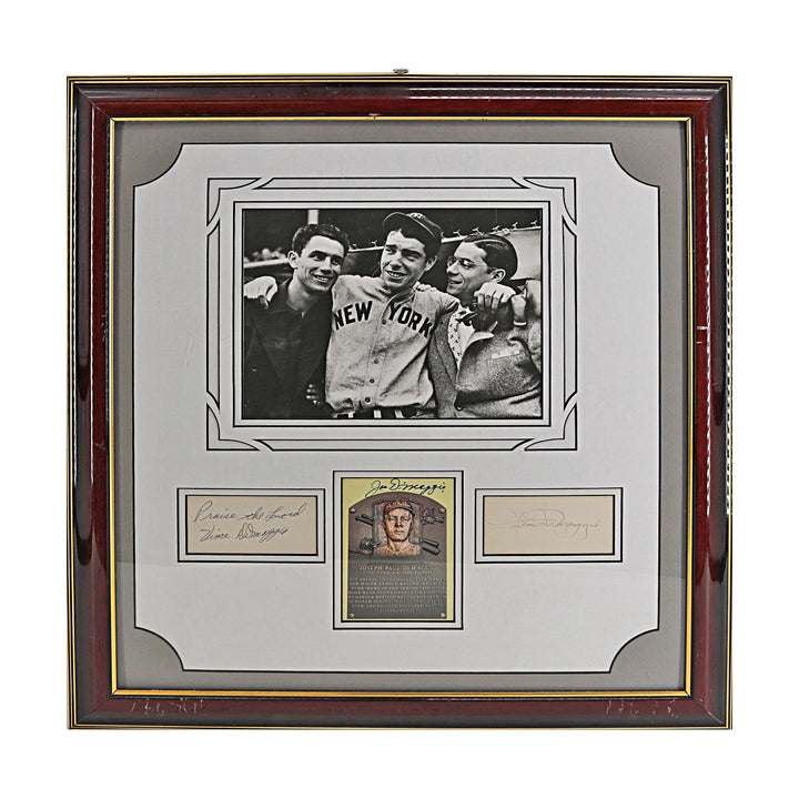 Joe Dom and Vince DiMaggio Autographed Framed Collage JSA LOA