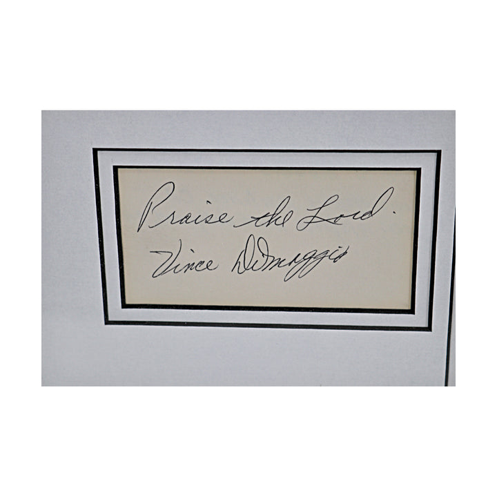 Joe Dom and Vince DiMaggio Autographed Framed Collage JSA LOA
