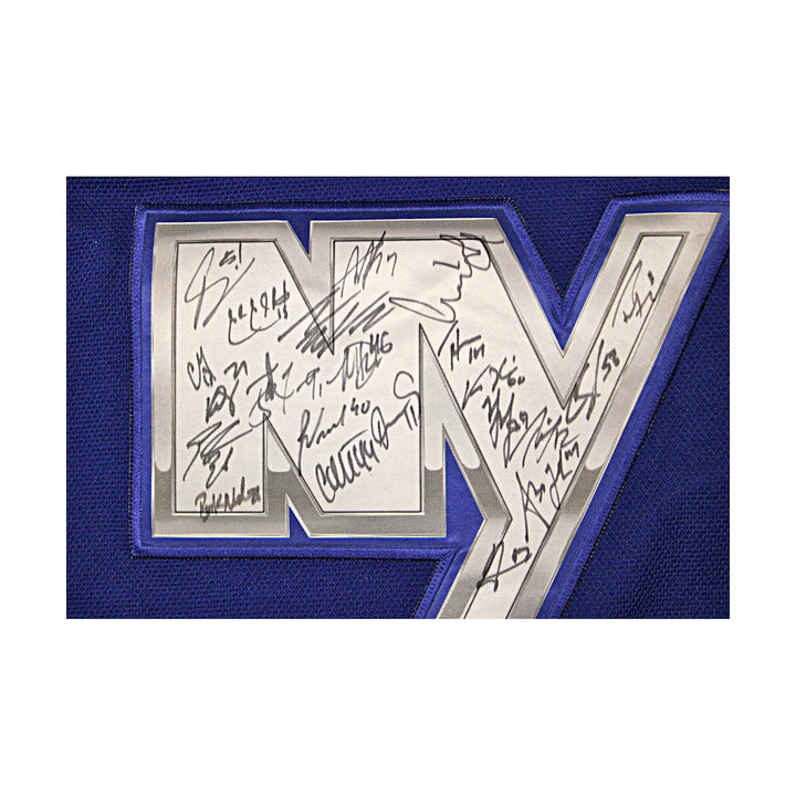2014 New York Islanders Team Signed Stadium Series Jersey 21 Autos JSA LOA