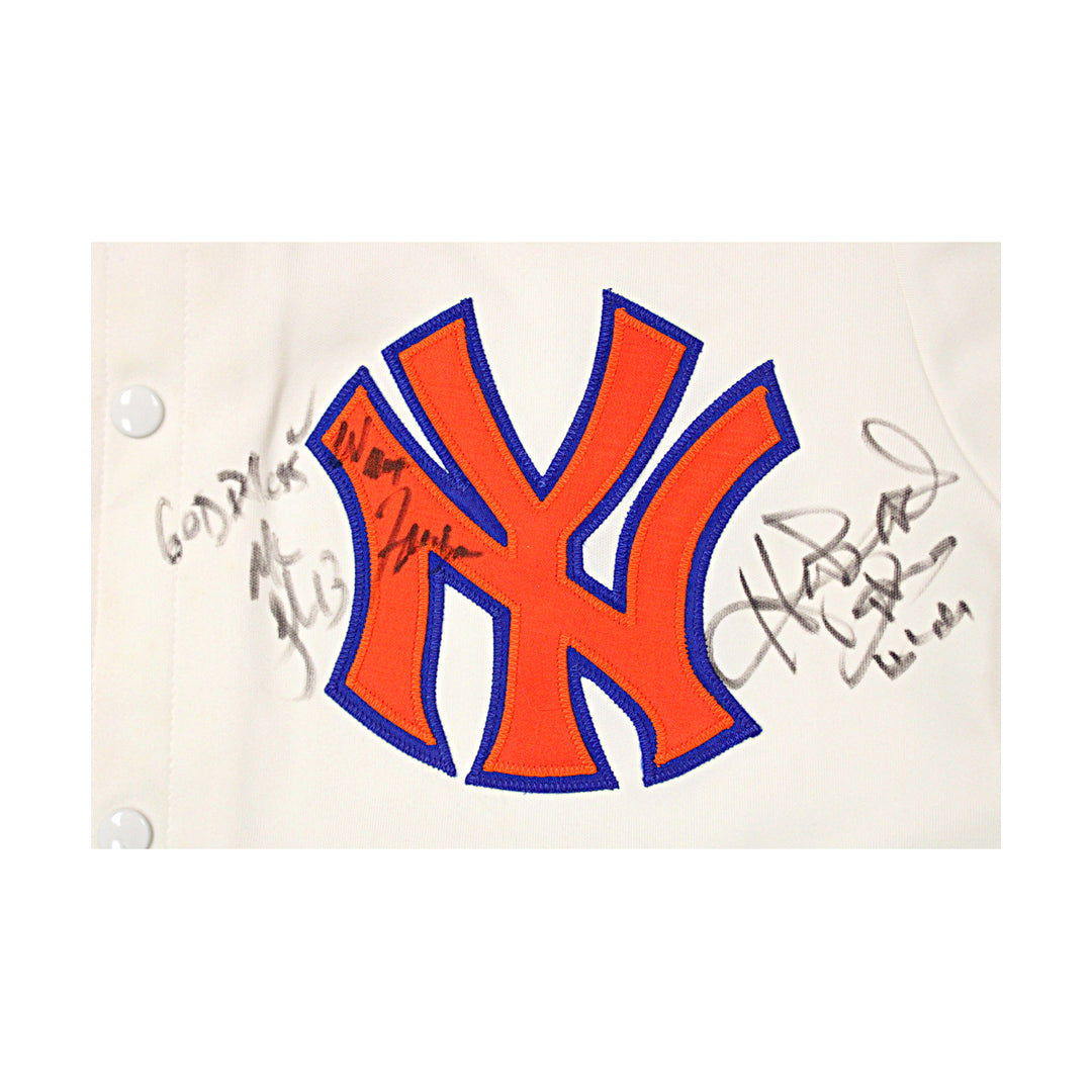 Walt Frazier Mark Jackson Knicks Multi Signed Medalist Warmup Jacket JSA COA