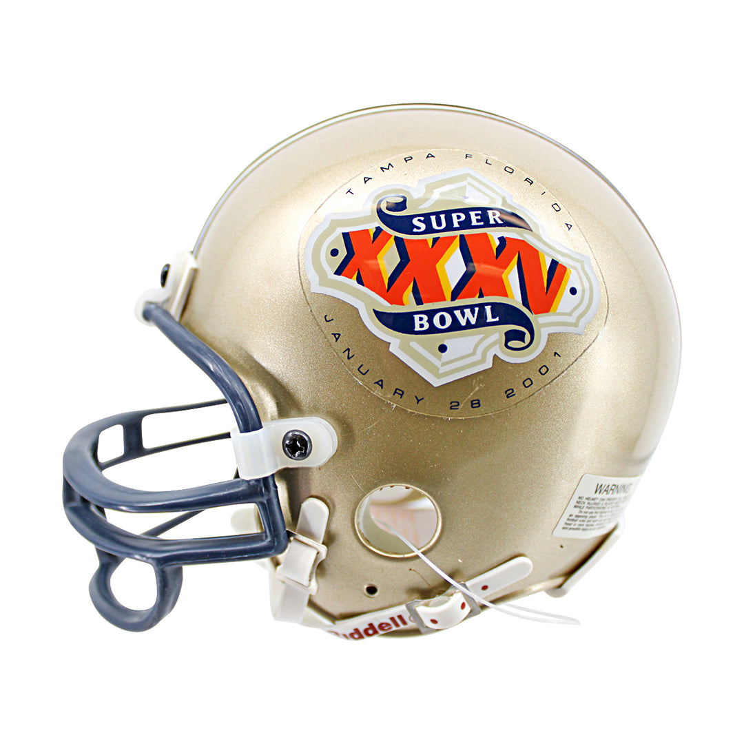 Michael Strahan New York Giants Autographed Super Bowl XXXV Mini Helmet JSA COA