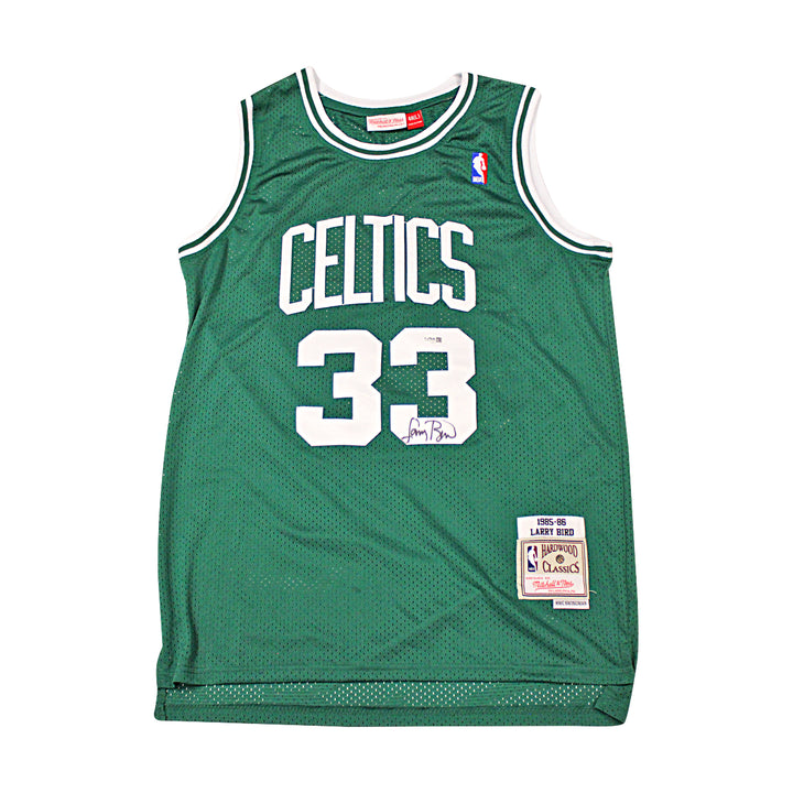 Larry Bird Boston Celtics Autographed Mitchell & Ness Swingman Jersey JSA COA