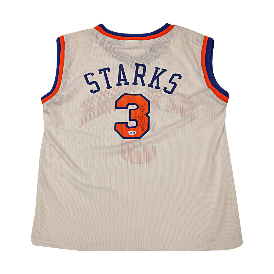 John Starks New York Knicks Autographed White Custom Jersey JSA COA