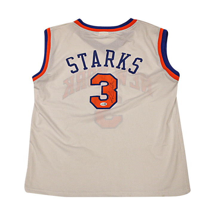 John Starks New York Knicks Autographed White Custom Jersey JSA COA