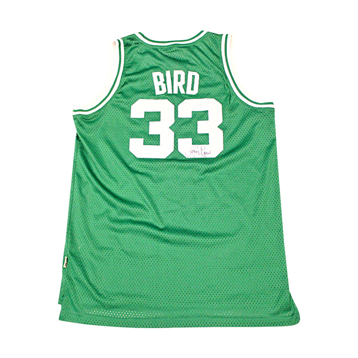 Larry Bird Boston Celtics Autographed Green Hardwood Classic Jersey JSA COA