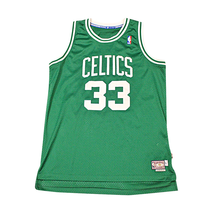 Larry Bird Boston Celtics Autographed Green Hardwood Classic Jersey JSA COA