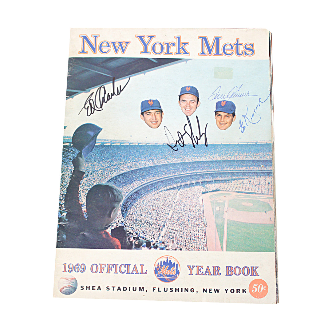 Seaver Kranepool Charles Shamsky New York Mets Multi Signed 69 Yearbook JSA COA