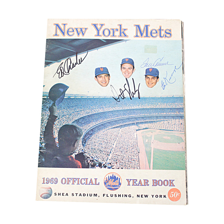 Seaver Kranepool Charles Shamsky New York Mets Multi Signed 69 Yearbook JSA COA
